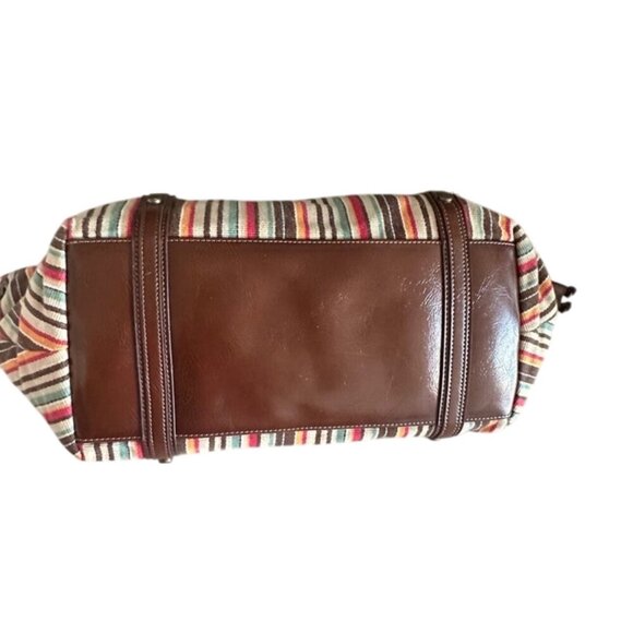 Vintage Striped Canvas & Wood Handle Tote Bag - Picture 8 of 8